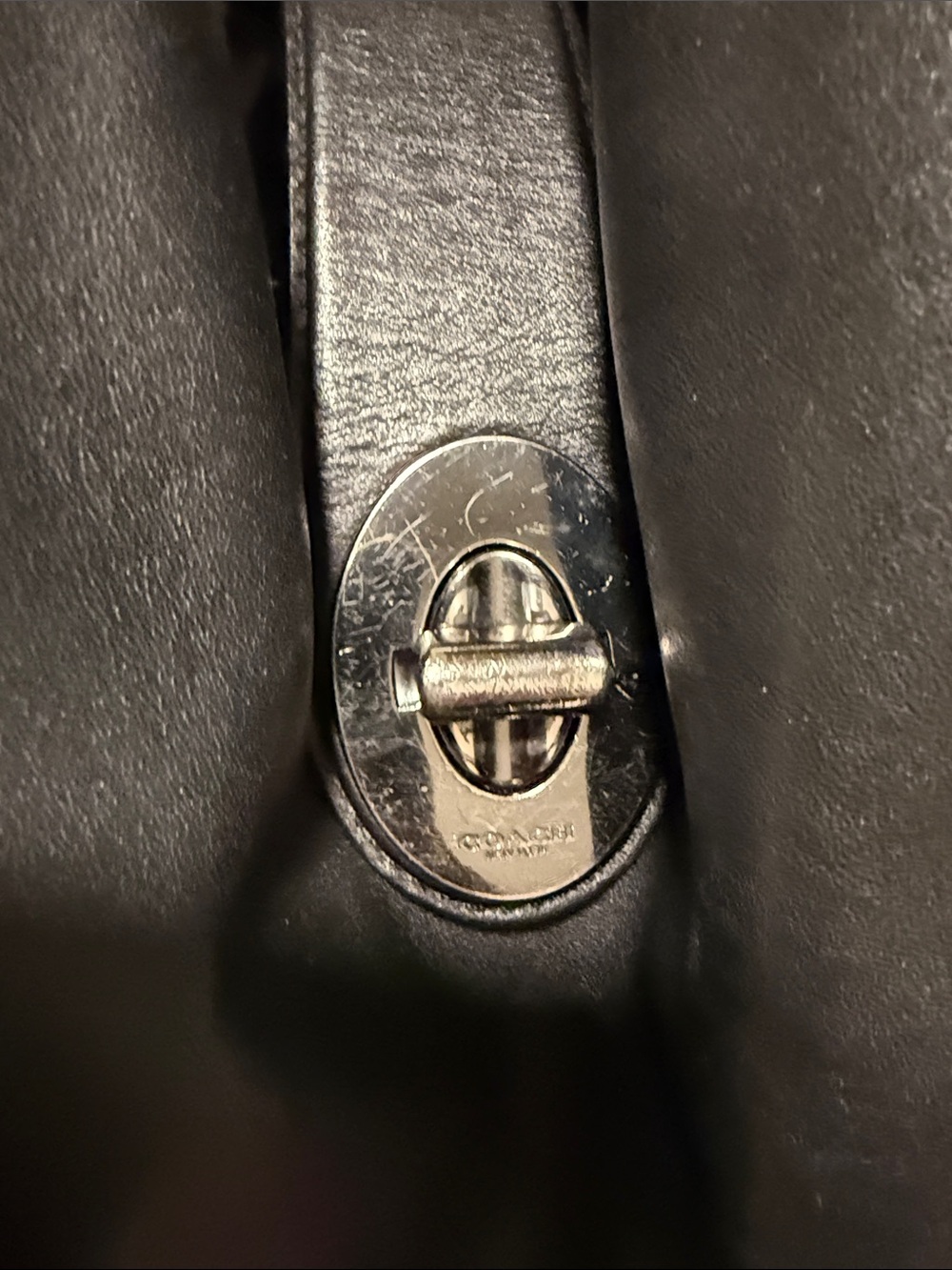 Coach Black Studded Shoulder Bag with Turn-Lock - Picture 2 of 7